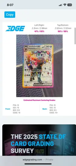 Pokemon TCG Umbreon EX Prismatic Evolutions 176 Promo Near Mint PSA Contender 🔥 - Image 3