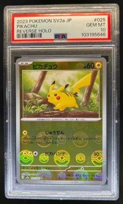 2023 Pokemon SV 151 Japanese Pikachu Reverse Holo Common #025/165 PSA 10 - Image 1