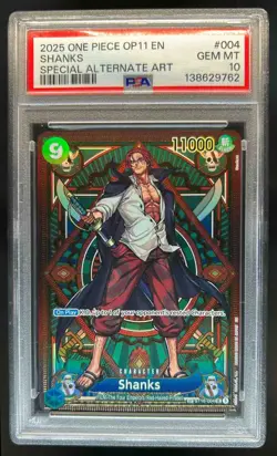 2025 One Piece Shanks Special Alternate Art SR #ST16-004 PSA 10 GEM MINT - Image 1