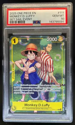 2025 One Piece English Monkey.D.Luffy Set Sail Event #OP10-111 PSA 10 GEM MINT - Image 1