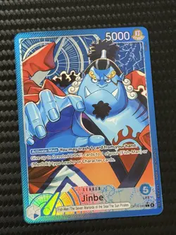 Jinbe OP14-040 Leader Alternate Art Azure Sea's Seven One Piece Card English NM - Image 1