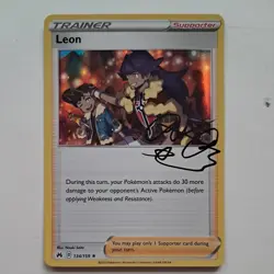 Reverse Holo & Holo Rare LEON 134/159 Crown Zenith pokemon card SWSH Trainer - Image 3
