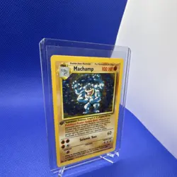 Pokemon Machamp Base Set Holo Rare 8/102 Unlimited 100HP Seismic Toss Card - Image 2