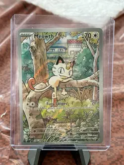 Pokemon Meowth 106/094 Me02: Phantasmal Flames Illustration Rare Holo TCG Card - Image 1