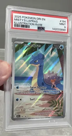 2025 Pokemon Destined Rivals Misty’s Lapras 194/182 Illustration Rare PSA 9 MINT - Image 3