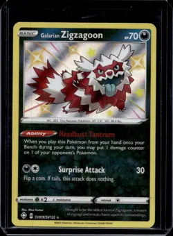 2021 Pokemon SWSH Shining Fates Galarian Zigzagoon Shiny Vault #SV078/SV122 - Image 1