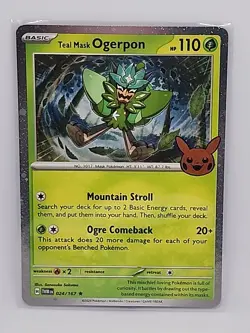 Pokemon TCG Ogerpon Cosmo Holo with Rare Swirl 024/167 TWM 2024 Trick or Trade - Image 1