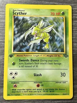 Pokemon TCG Scyther 1st Edition Jungle Non-Holo 26/64 - Image 1