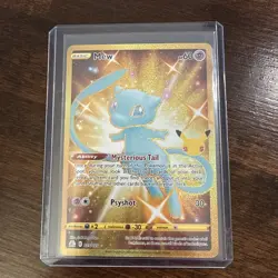 Pokemon TCG Mew 025/025 Celebrations Secret Rare Card NM Shiny Gold - Image 1