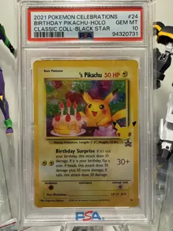 2021 POKEMON CELEBRATIONS CLASSIC COLL #24 BIRTHDAY PIKACHU-HOLO PSA 10 - Image 1