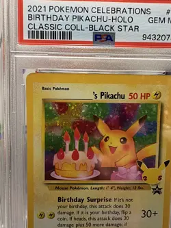 2021 POKEMON CELEBRATIONS CLASSIC COLL #24 BIRTHDAY PIKACHU-HOLO PSA 10 - Image 3