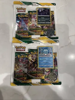 2 Pokemon SWSH Evolving Skies 3-Pack Blisters 1- Umbreon & 1-Escue - Image 1