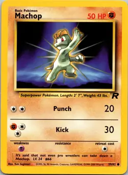Machop 59/82 Team Rocket Pokemon TCG LP / NM - Image 1