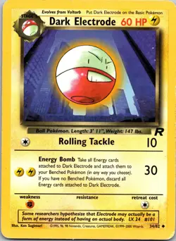 Dark Electrode 34/82 Team Rocket Pokemon TCG MP - Image 1