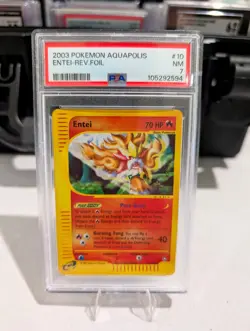 2003 Pokemon Entei Reverse Holo Foil Aquapolis 10/147 PSA 7 New Grade - Image 1