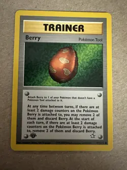 Pokemon Neo Genesis 1st Edition Trainer Berry 99/111 - Image 1