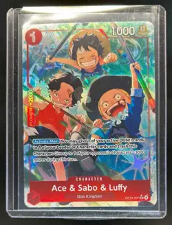 One Piece Carrying On His Will Ace & Sabo & Luffy Alternate Art SR #OP13-007 - Image 1