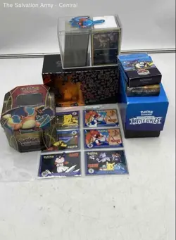 Lot Of Assorted Pokemon Multicolor Collectible Trading Cards With Case - Image 1