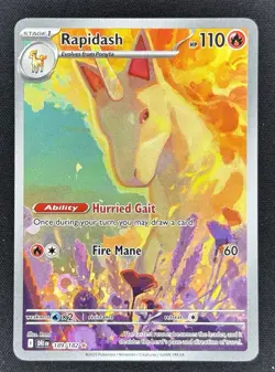 Pokemon TCG Destined Rivals Rapidash Full Art Illustration Card 189/182 NM - Image 1