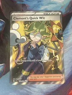 Pokemon TCG Clemont's Quick Wit 229/191 Surging Sparks Ultra Rare Raw Card - Image 1
