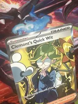 Pokemon TCG Clemont's Quick Wit 229/191 Surging Sparks Ultra Rare Raw Card - Image 2