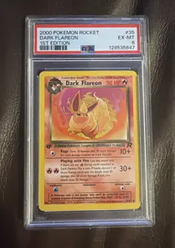 Pokemon Graded Card PSA 6 Dark Flareon 1st Edition #35 - Image 1