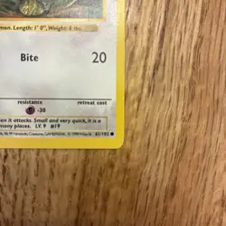 Rattata Shadowless 61/102 - Base Set - Common Pokemon Card - LP/NM - Image 4
