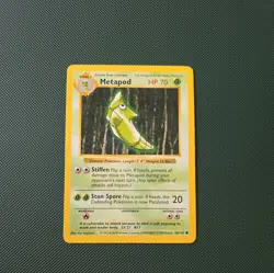 Pokemon TCG Metapod 54/102 Base Set Shadowless Regular MP WOTC Card 1999 - Image 1