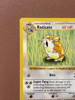 Pokemon TCG Raticate Base Set, Shadowless Uncommon Card 40/102, LP Condition - Image 4