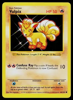 Pokemon Card - Vulpix Base Set (Shadowless) 68/102 Common - Image 1