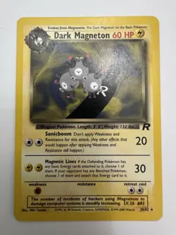 Pokemon TCG Dark Magneton Team Rocket 28/82 Vintage WOTC Non Holo Rare Card NM - Image 1
