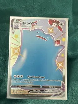Pokemon TCG Ditto VMAX Holo Shiny Ultra Rare Card SV119/SV122 Shining Fates - Image 1