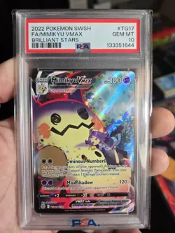 Pokemon Mimikyu VMAX Holo Ultra Rare PSA 10 Card Brilliant Stars TG17/TG30 Gem - Image 1