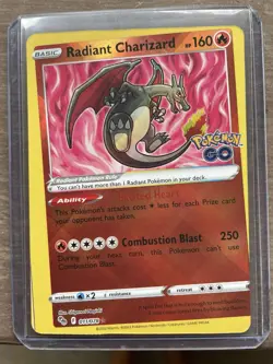 MISCUT ERROR Radiant Charizard Pokemon GO 011/078 Pokemon Card CCG - Image 1