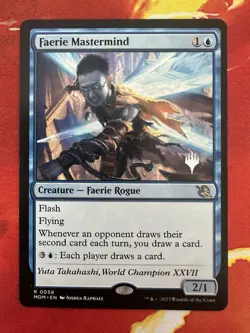 1 x Faerie Mastermind NM - MTG MOM - Promo Pack Rare - Image 1