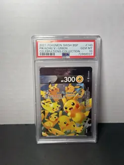 2021 POKEMON SWSH CELEBRATIONS COLLECTION PROMO #140 PIKACHU V-UNION PSA 10 - Image 1