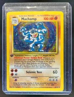 1999 Pokemon 1st Edition Machamp Holo #8/102 - Image 1