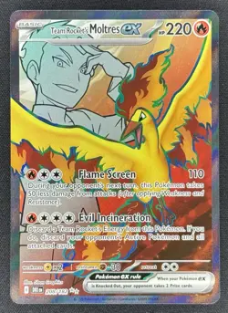 Team Rocket's Moltres ex 208/182 Ultra Rare Destined Rivals Pokemon NM - Image 1
