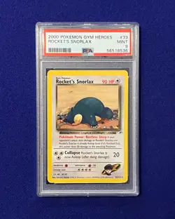 PSA 9 Rocket's Snorlax #33 Gym Heroes 2000 Pokemon MINT - Image 1