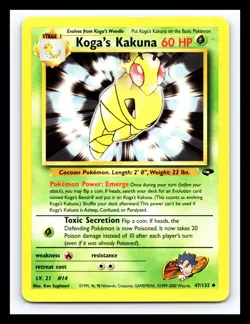 💥 Koga's Kakuna Gym Challenge Set Pokemon 2000 Vintage # 47/132 - Image 1