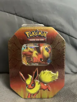Pokemon TCG: Elemental Power Tin Flareon GX + 4 Packs (Sun & Moon 2019) SEALED - Image 1