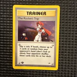 Pokemon TCG the Rockets Trap Holo Rare Gym Heroes 19/132 First Edition - Image 1