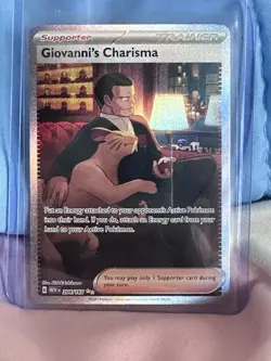 2023 Pokemon TCG Giovanni's Charisma 204/165 SV 151 Full Art Holo Illust. Rare - Image 1