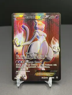2015 Pokemon Mewtwo EX Full Art Ultra Rare 158/162 Breakthrough Foil LP - Image 1