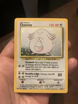 Pokemon Chansey Base Set Holo #3/102 WOTC 1999 Vintage NM - Image 1