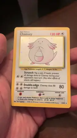 Pokemon Chansey Base Set Holo #3/102 WOTC 1999 Vintage NM - Image 2