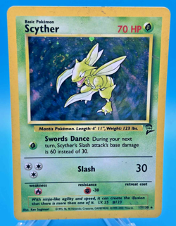 Scyther #17/130 Holo Rare Pokemon Base Set 2 Vintage WOTC - Image 1