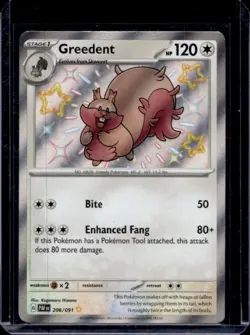 2024 Pokemon Paldean Fates Greedent #206/091 - Image 1