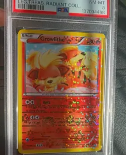 Growlithe Pokemon Black White Legendary Treasures Radiant RC4/RC25 PSA 8 - Image 1