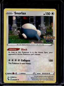 2022 Pokemon SWSH Pokemon GO Snorlax Reverse Holo #055/078 - Image 1